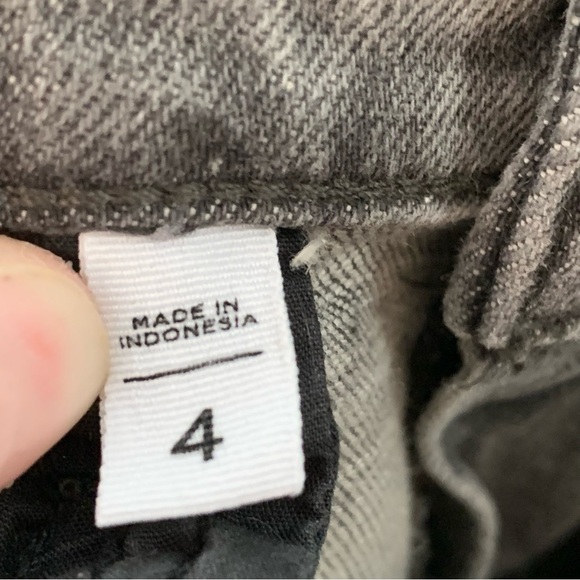 Loft Black Wash Distressed Raw Hem Straight Jean - Picture 6 of 7